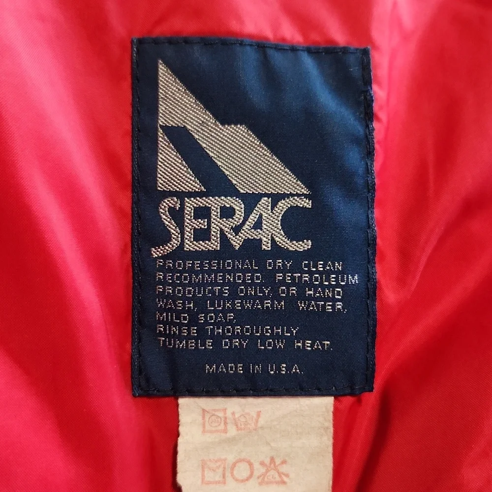 Serac Vintage Down Filled Puffer Ski Jacket Red Size 38 - Picture 8 of 12